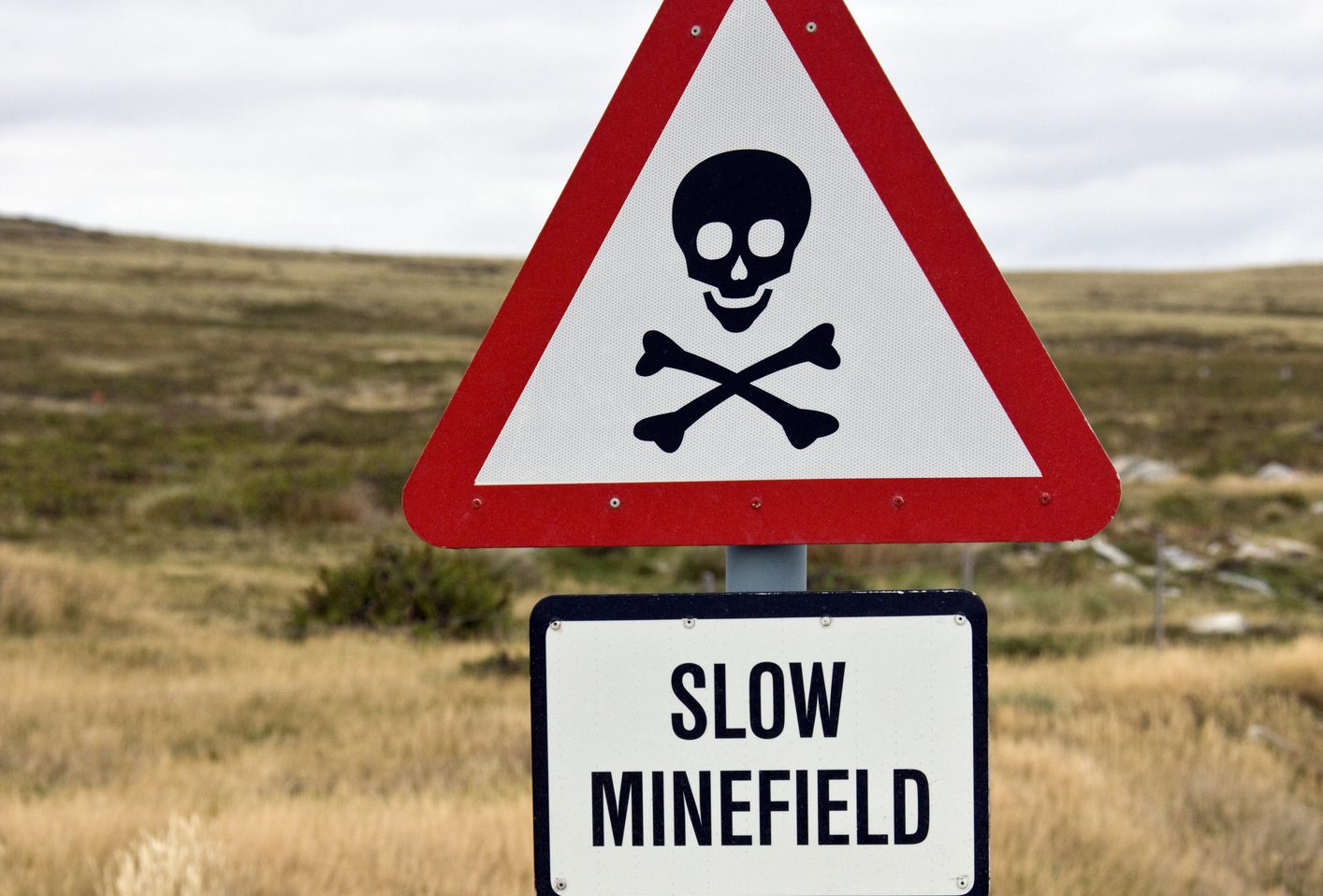 Minefield sign – Falkland islands